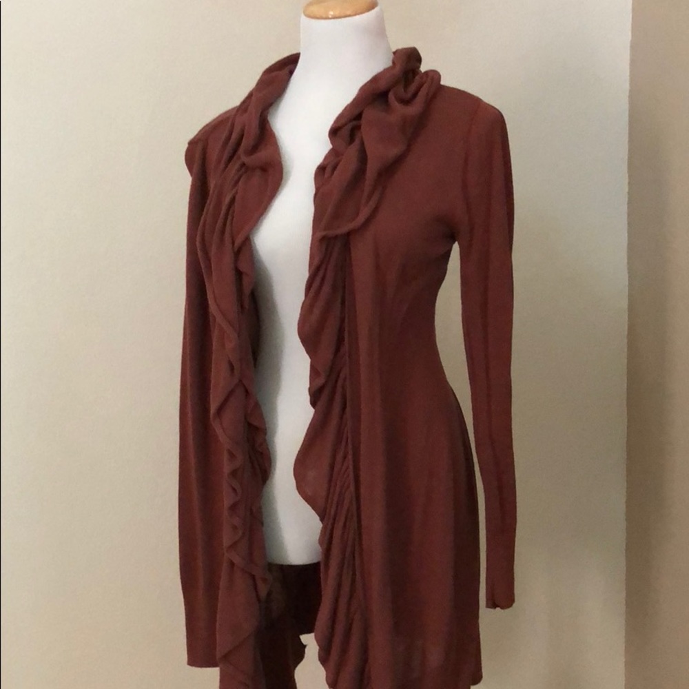 Ruffle-edge cardigan